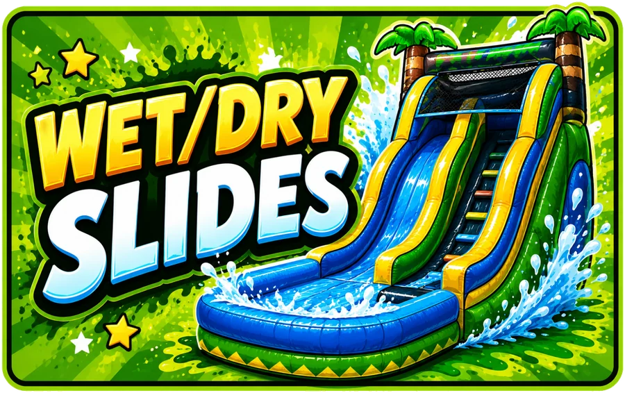 Wet and dry water slide rentals